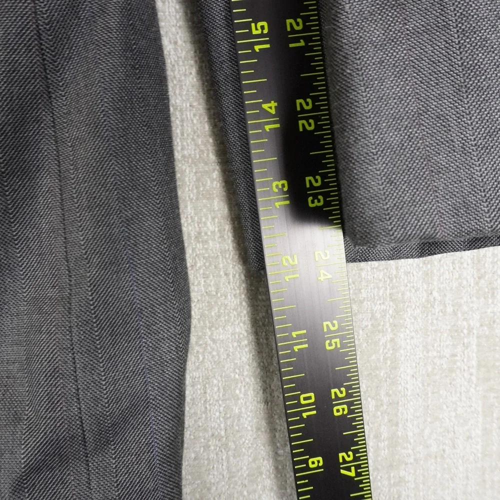 Rafael Mens Grey Vintage Wool Double Breasted Blazer Sport Coat Size 39R